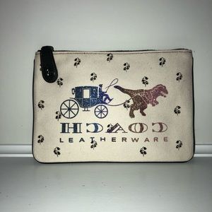 RARE Coach Rexy Chalk Canvas Turnlock Pouch
